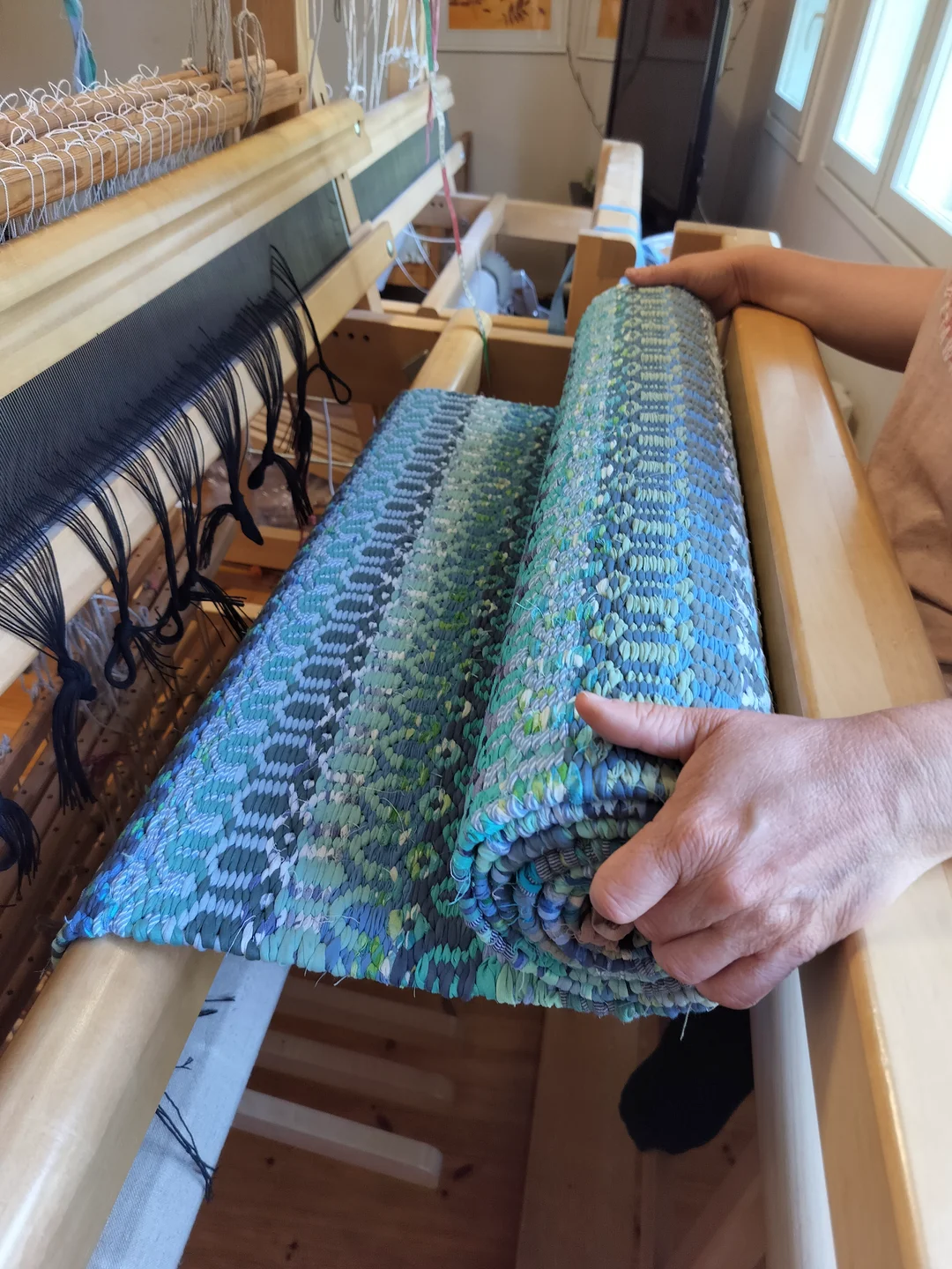 Handwoven textile artwork