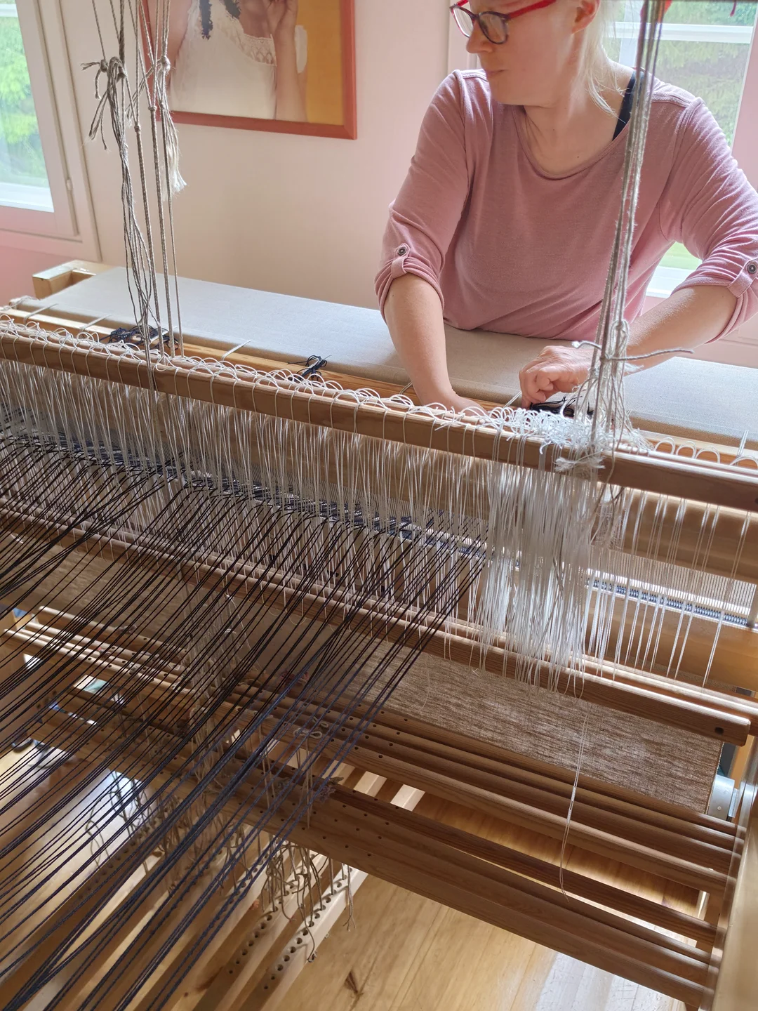 Handwoven textile artwork